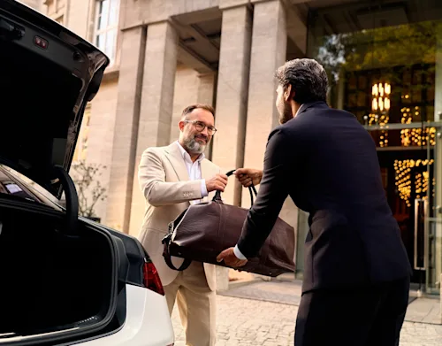 Executive travel at dusk